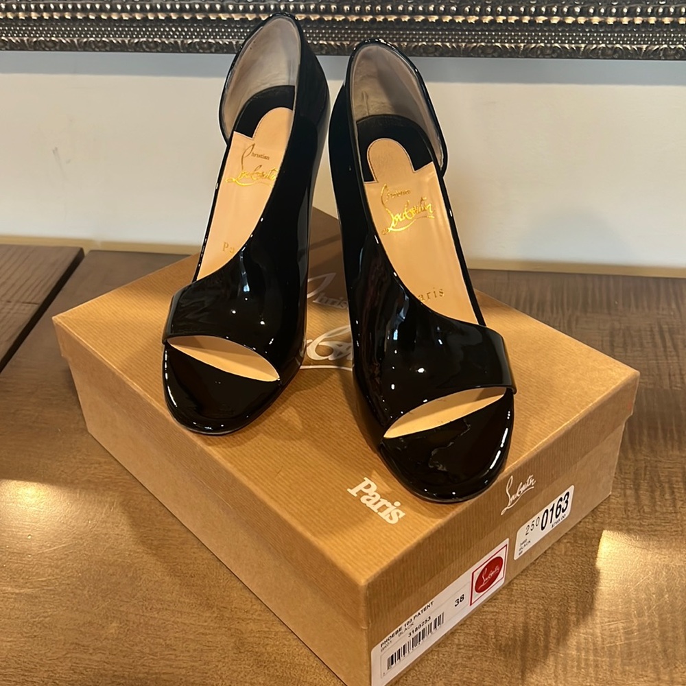 Christian Louboutin patent black heels